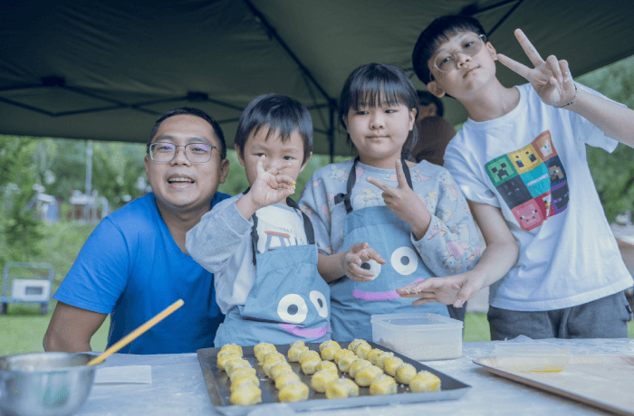 一家人參與烘焙露營活動-台中梧棲麵包店推薦